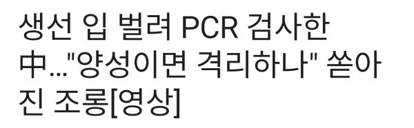 생선 입 벌려 PCR검사