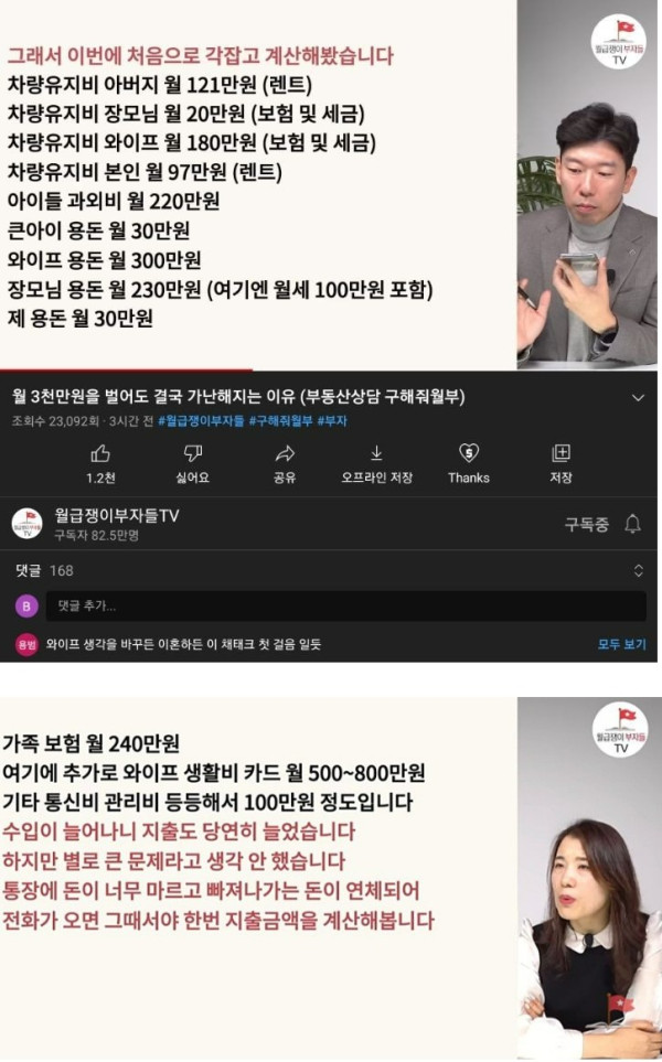 월 3000만원 벌어도 마이너스라는 남편